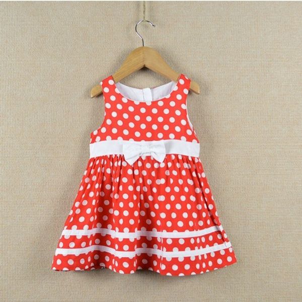 Robes élégantes France Robe rouge point blanc