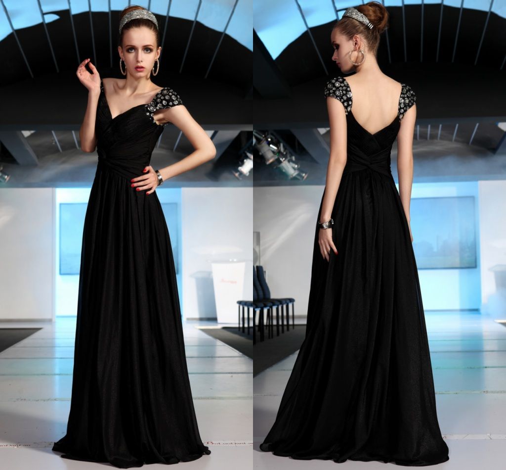 Long Black Dress With Sleeves Long Black Dress With Sleeves