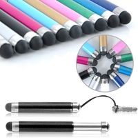 Wholesale 1000pcs Universal Retractable Flexible Capacitive Stylus Touch Pen Dust Cap Earphone For All Cellphone PC Tablet ipad