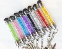 Wholesale 200pcs Luxury Diamond Crystal Touch Screen Capacitive Stylus Ball Bling Pen For Cellphone iphone PC Tablet iPad