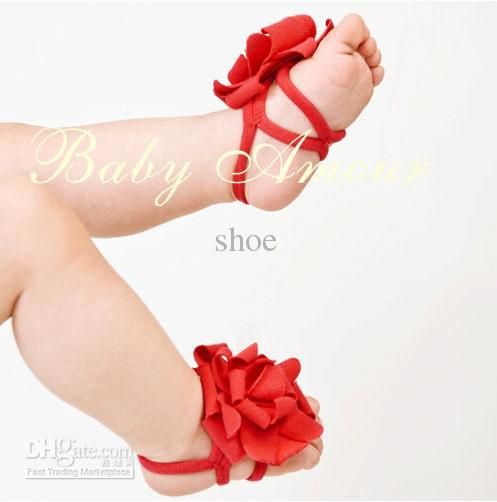 ... baby Barefoot Sandals Feet flower shoes girls Toddler Shoes baby shoes