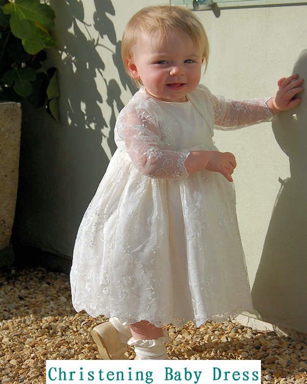 2013 Designer White Lace Christening Baby Dresses