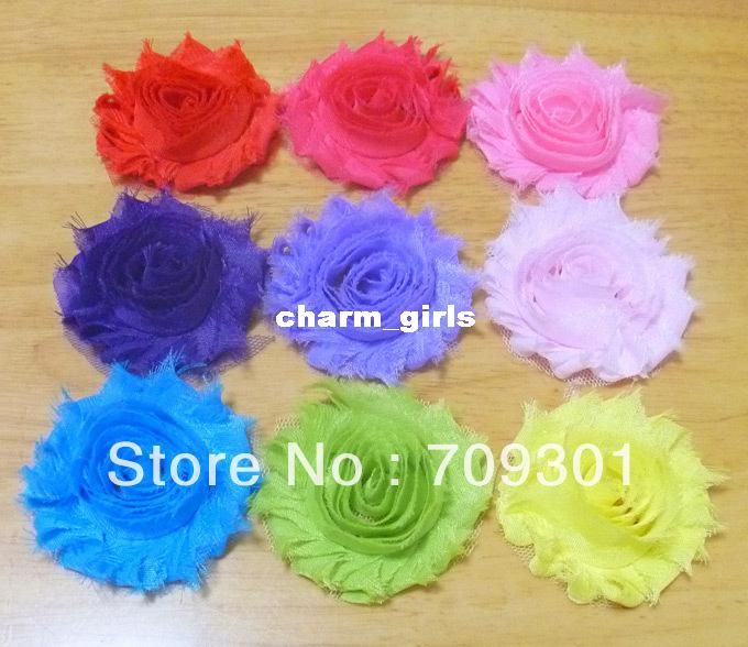 2.5" chic shabby frayed chiffon flowers,chiffon Rosette flowers shabby flowers 100pcs/lot, Multi-color
2.5" chic shabby frayed chiffon flowers,chiffon Rosette flowers shabby flowers 100pcs/lot, Multi-color