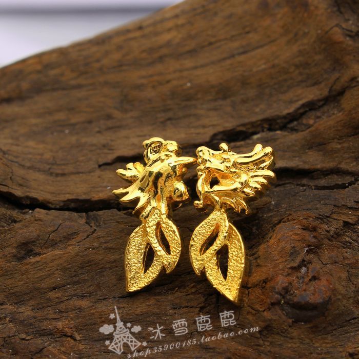 2017 Hong Kong Gold Shop Brides Earrings 24k Gold Plated Imitation Gold