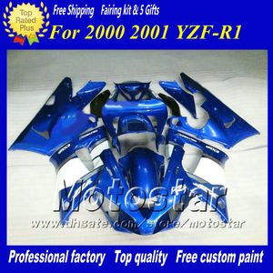 7Gifts maßgeschneiderte Rennmotorradverkleidung für Yamaha 2000 2001 YZF-R1 00 01 YZF R1 YZFR1000 glänzend blaues Verkleidungsset ZS92