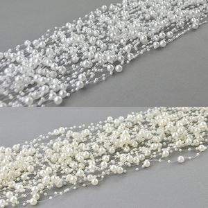 10 pcs 8mm3mm Rosa Quente / Branco / Marfim Pérola Beads Garland Casamento Peça Central Decoração Artesanato DIY