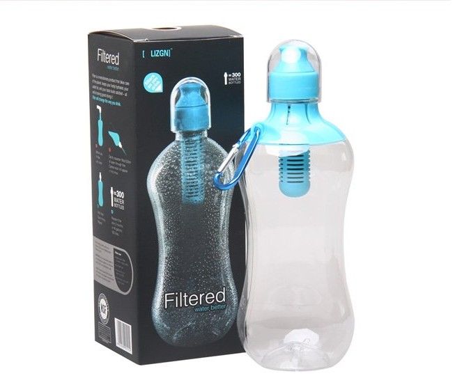 Activated Carbon Filter Water Bottle with Filtered Water Bottle with