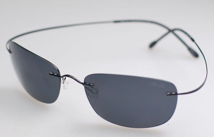luxury pure b titanium rimless flexible sunglasses