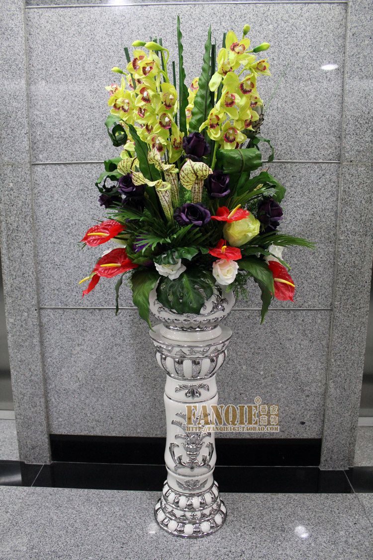 Fashion Set Floor Vase Ceramic Roman Column Decoration Stair Set