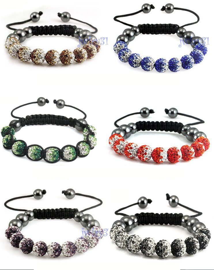 2017 Shamballa Bracelet Men Jewelry 10mm Gradient Colors Micro Pave Cz