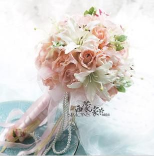 Silk flower bridal bouquet