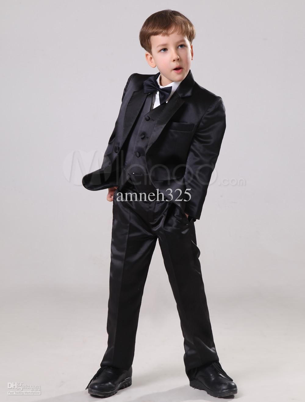 2017 Hot Sale Little Boy Suits For Wedding Suits Black Handsome Children Suit.Child Marriage
