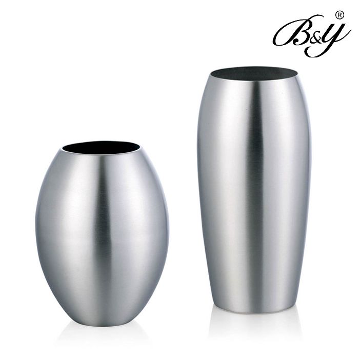B&Y Fashion Stainless Steel Vase Home Decoration Vase Decorative Vase