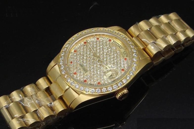 Wholesale Luxury Pearlmaster Mens Automatic Watch 18k Gold Diamond