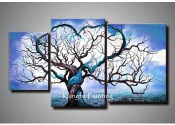 3 Piece Canvas Wall Art Sets 100% handmade wall art canvas origin of life in blue oil painting 3 Piece Canvas Wall Art Sets 100% handmade wall art canvas origin of life in blue oil painting