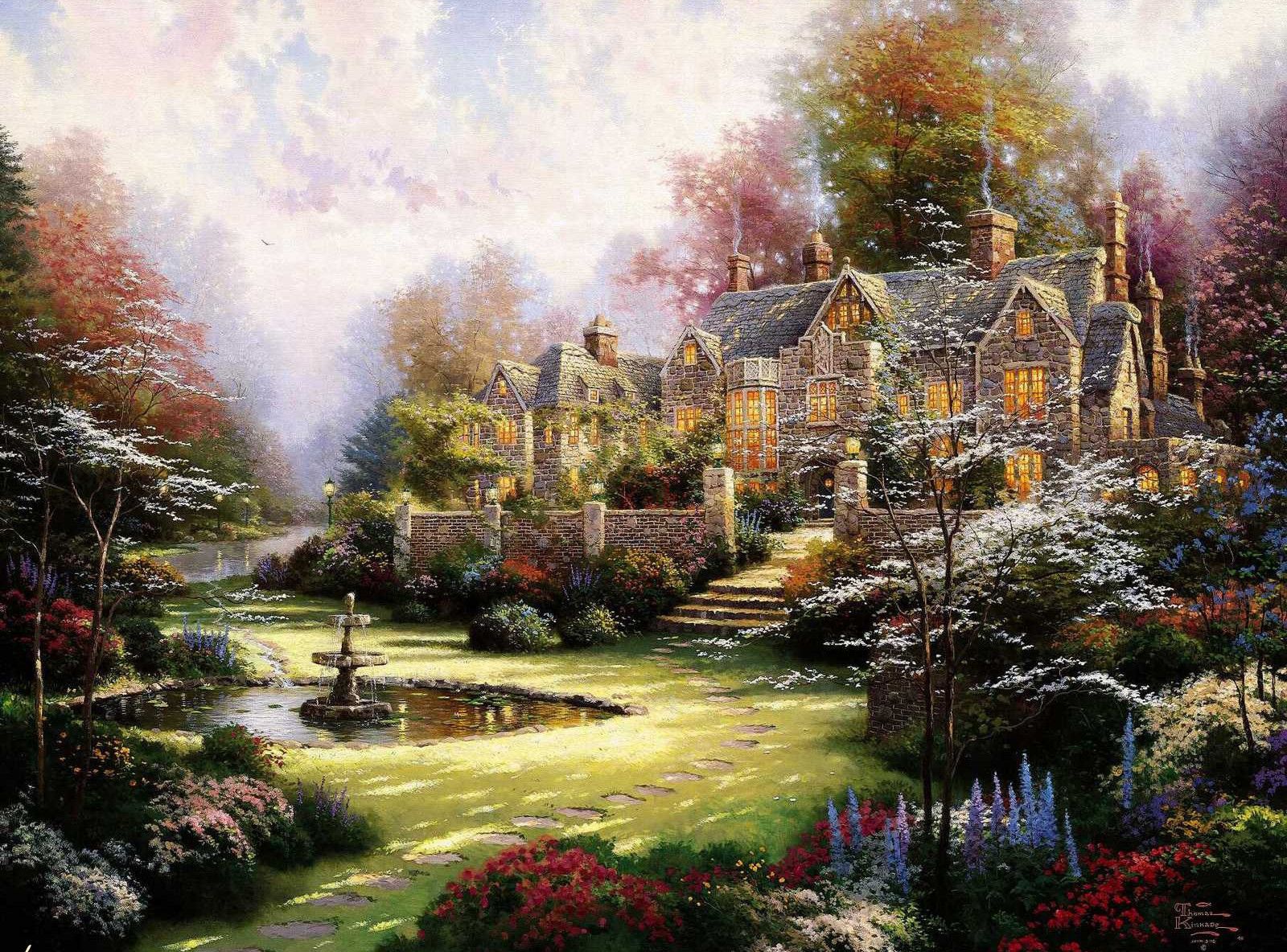 2017 Thomas Kinkade Hot Selling Hd Print Oil Painting On Canvas Country