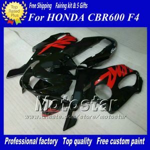 Honda CBR600 için özelleştirilmiş Siyah Kırmızı motosiklet Fairings kiti F4 1999 2000 CBR600F4 99 00 CBR 600F4 Fairing kitleri