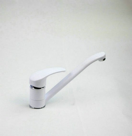 2017 New White Spray Painting Kitchen Sink Brass Mixer Tap Swivel Faucet Dh 243 From Bibilolo