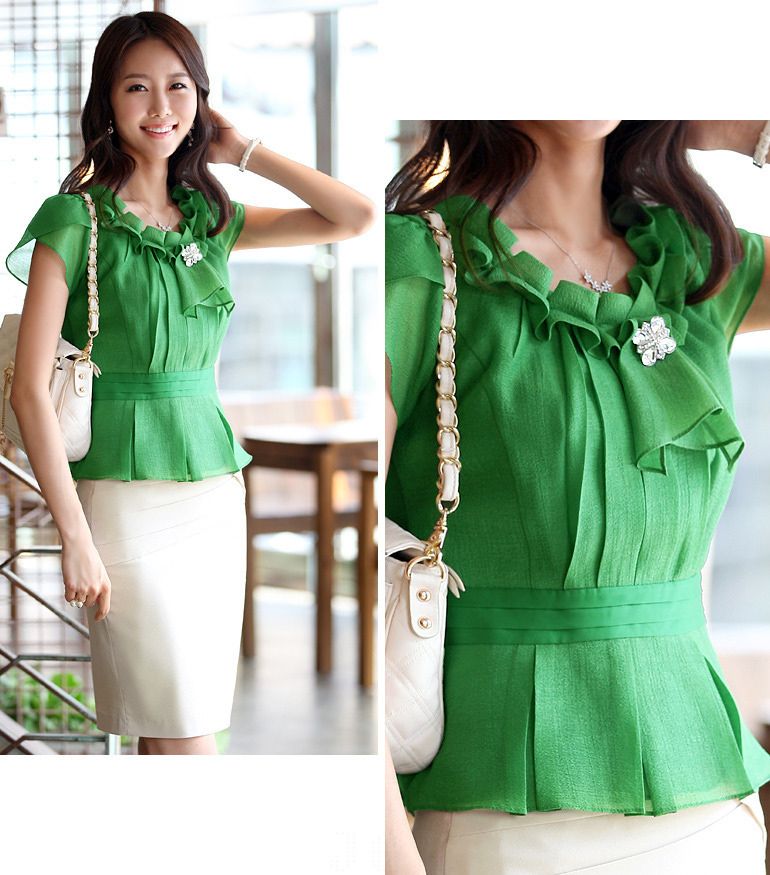 2017 Formal Women Suits Ladies Summer Suits With Stylish Falbala Sleeve