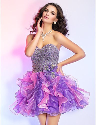 PurplePink Tulle Beads 2013 Homecoming Dresses Party Dress Prom Dress ...