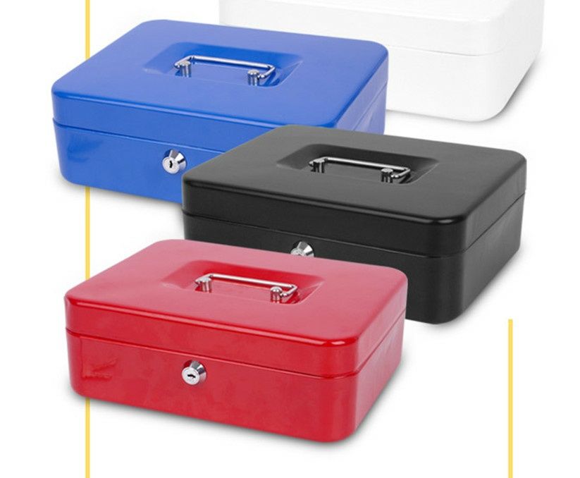 Metal Cash Box Storage Box Safety Secret Money Case LockUp Valuables