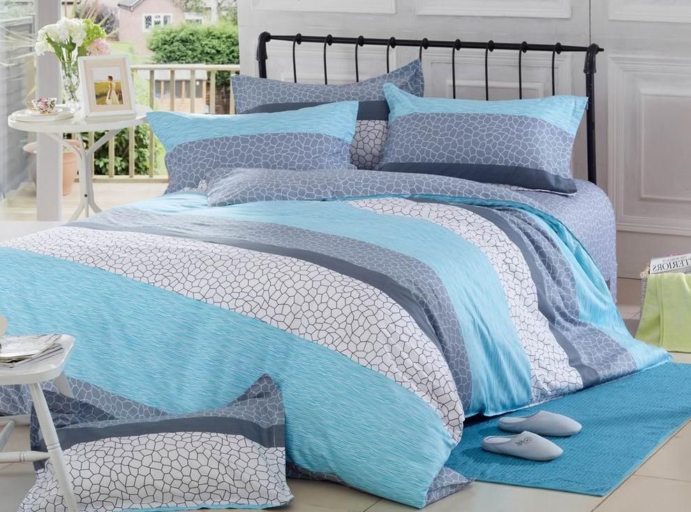 Full Size Cotton Bedding Sets Blue Striped Cheap Bed Linen Sets Full ... Full Size Cotton Bedding Sets Blue Striped Cheap Bed Linen Sets Full ...