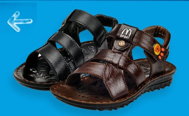 2013 New Children's Sandals Sandal Shoes Leather Cowhide Boy Big Boy Baby Sandals Specials 