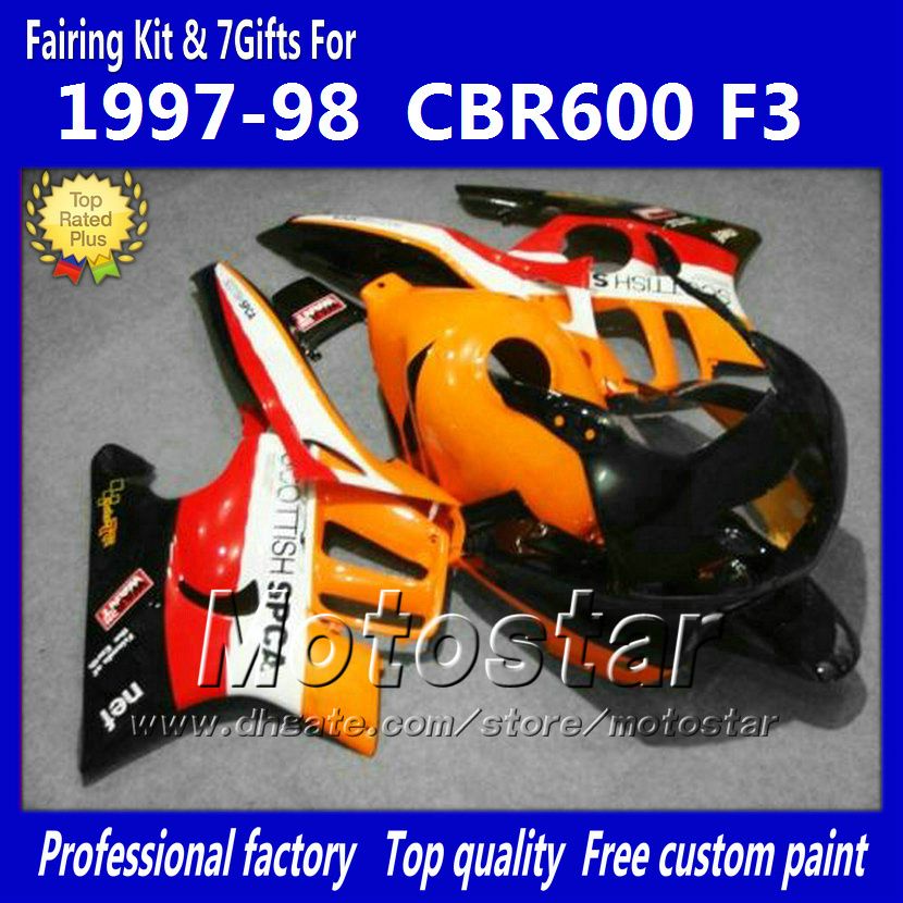 Customize Fairing kit for HONDA CBR600 F3 97 98 CBR 600 F3 1997 1998 CBR 600F3 97 98 orange black custom fairings, Multi-color
Customize Fairing kit for HONDA CBR600 F3 97 98 CBR 600 F3 1997 1998 CBR 600F3 97 98 orange black custom fairings, Multi-color