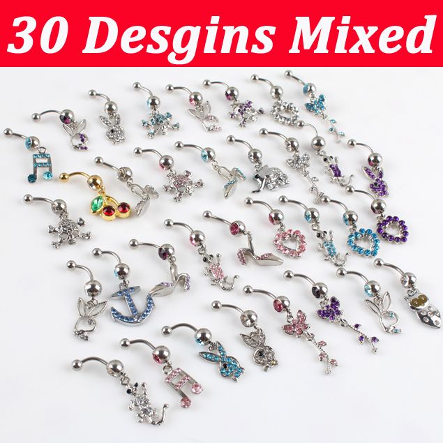2017 Cheap Belly Button Rings With Different Designs Dangling Navel