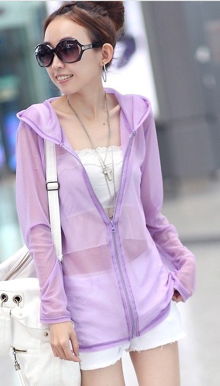 Hot 8 Colors Sun Protection Clothing Women's Jackets Fiber Sunscreen