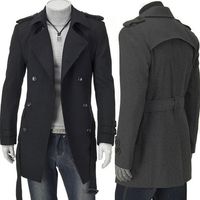 Cheap Tench coats Men Trench Coat Best Men Middle_Length Long Winter Coats