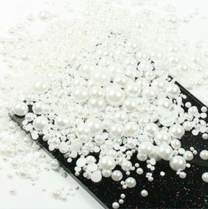 1000pcs formato misto 2-10mm colore bianco Flatback perle mezzo tondo per telefono cellulare artigianale fai da te