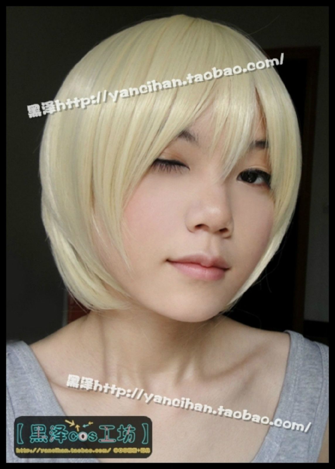 Draco.Malfoy Short Milk Blonde Cosplay Wig Cheap Short Wigs Blue Black Wig From Lntegrity888