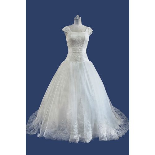 Discount High Quality Wedding Bridal Dress A Line Removable Sleeve