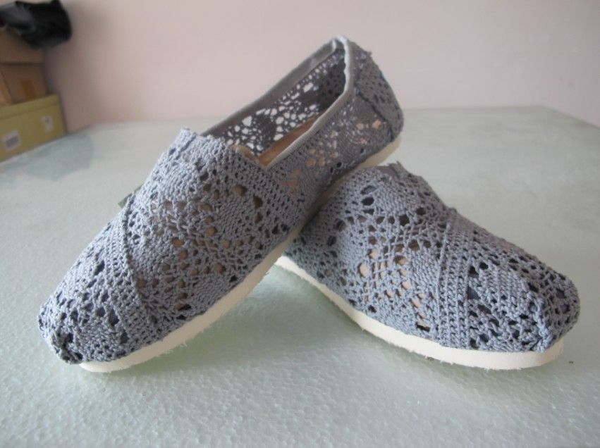 women fashion openwork crochet flat shoes canvas shoes hollow out