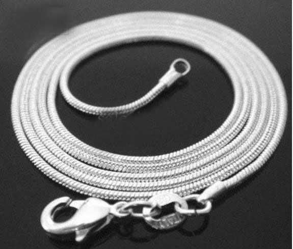 Top quality plating 925 sterling silver snake chain necklace 1MM 16-24inches fashion jewelry factory price free shipping