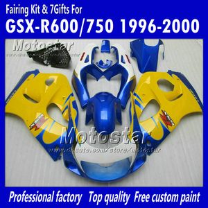 1996 1997 1998 1999 2000 IÇIN özel motosiklet kaportalar suzuki GSXR600 GSXR750 GSXR 600 750 96 97 96-00 sarı mavi ABS kaporta