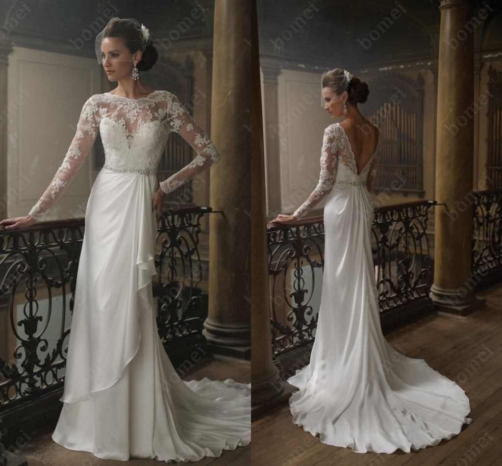 Chiffon wedding dress vintage