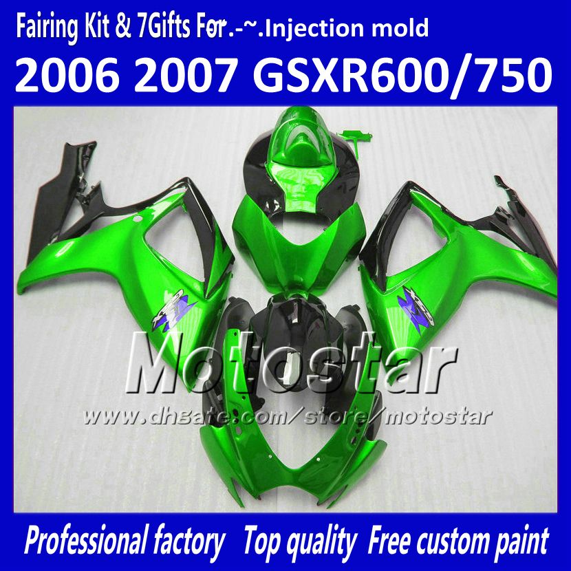 Injection fairings body for SUZUKI 2006 2007 GSXR 600 750 K6 GSXR600 GSXR750 06 07 R600 R750 glossy black green fairing kit VV64, Multi-color
Injection fairings body for SUZUKI 2006 2007 GSXR 600 750 K6 GSXR600 GSXR750 06 07 R600 R750 glossy black green fairing kit VV64, Multi-color