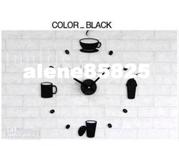 Wholesale funlife- Stylish Coffee Time Wall Stickers Clock acrylic ...