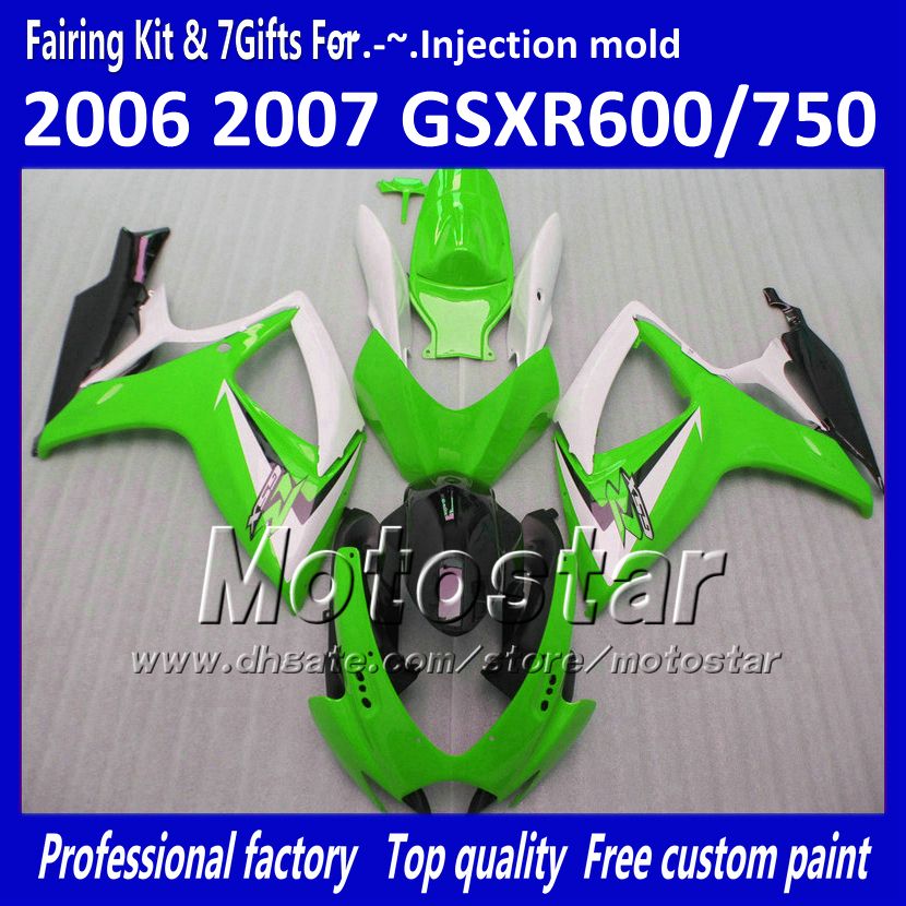 Injection fairings for SUZUKI 2006 2007 GSXR 600 750 K6 GSXR600 GSXR750 06 07 R600 R750 white green black fairing kit WW4, Multi-color
Injection fairings for SUZUKI 2006 2007 GSXR 600 750 K6 GSXR600 GSXR750 06 07 R600 R750 white green black fairing kit WW4, Multi-color