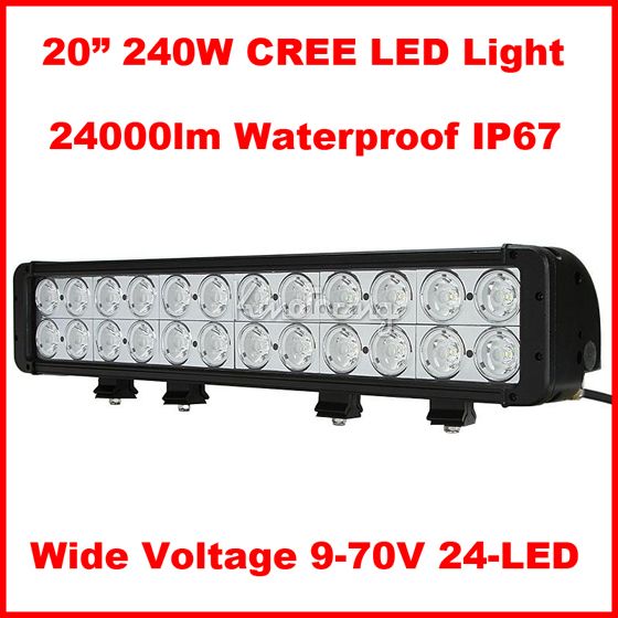 2013 20" 240W CREE 24-LED*(10W CREE) Work Light Bar Off-Road SUV ATV 4WD 4x4 Spot Flood Beam 24000lm IP67 Driving Truck Lamp 9-70V Dual Beam
2013 20" 240W CREE 24-LED*(10W CREE) Work Light Bar Off-Road SUV ATV 4WD 4x4 Spot Flood Beam 24000lm IP67 Driving Truck Lamp 9-70V Dual Beam