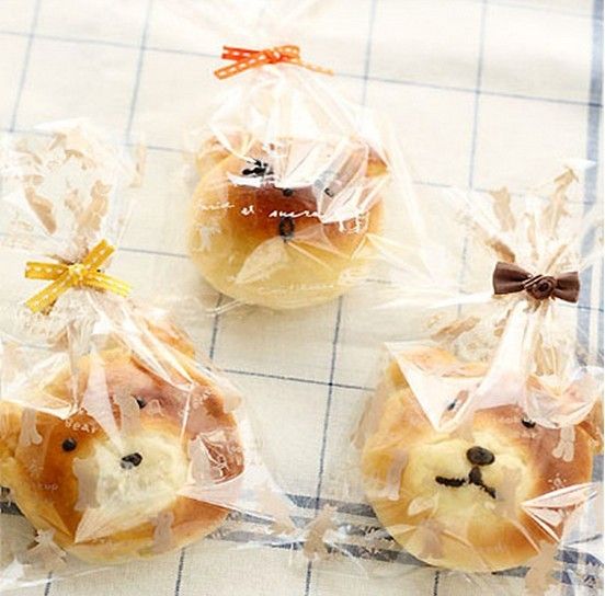 Wholesale Golden Bear Clear Plastic Cookie/food Pack Gift Bags for