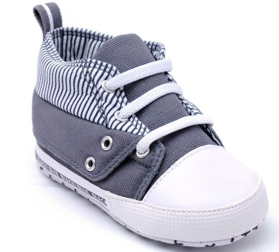 DISCOUNT SHOES ! GREY striped baby boy shoesfirst walker shoes