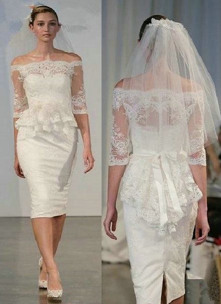 lace peplum short gown