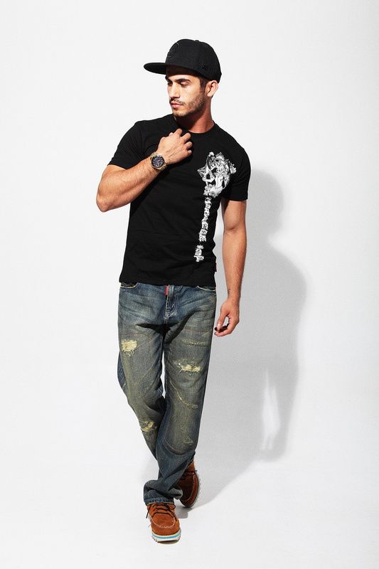 2017 New Arrival Casual Men's Hip Hop Clothing O Neck Cotton Short