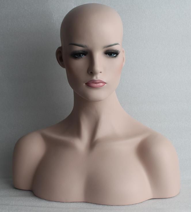 Skintone Fiberglass Mannequin Head Bust For Lace Wig/Jewelry Hair