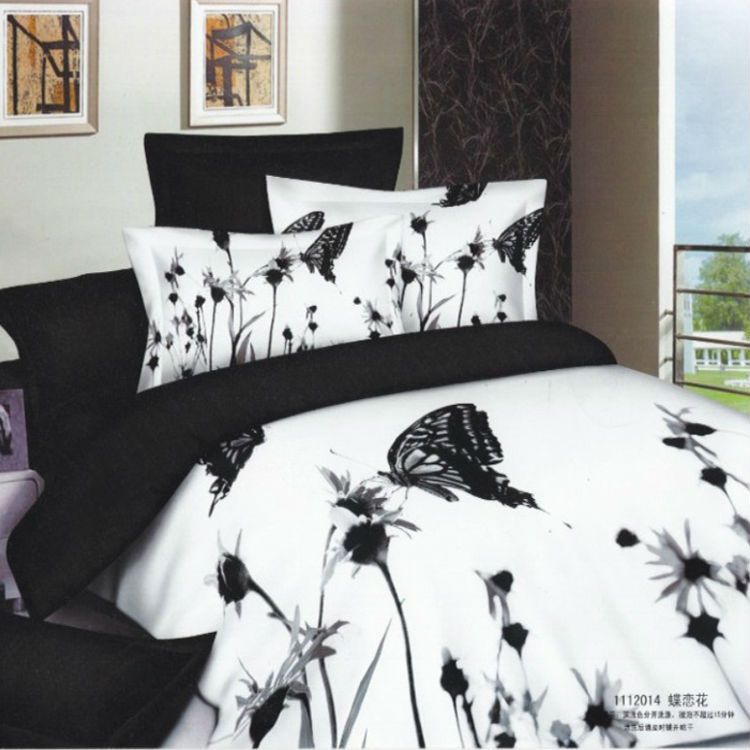 Black And White Unique Bedding Set Bedclothes 3d Bedlinen Cotton Duvet