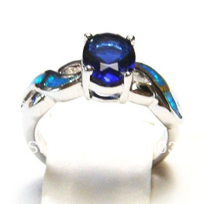 opal jewelry with cz stone;fashion opal rings silver rings OR067A-4