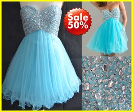 ... Beaded Blue Tulle Sequins Homecoming Short Prom Dress Gown Dresses